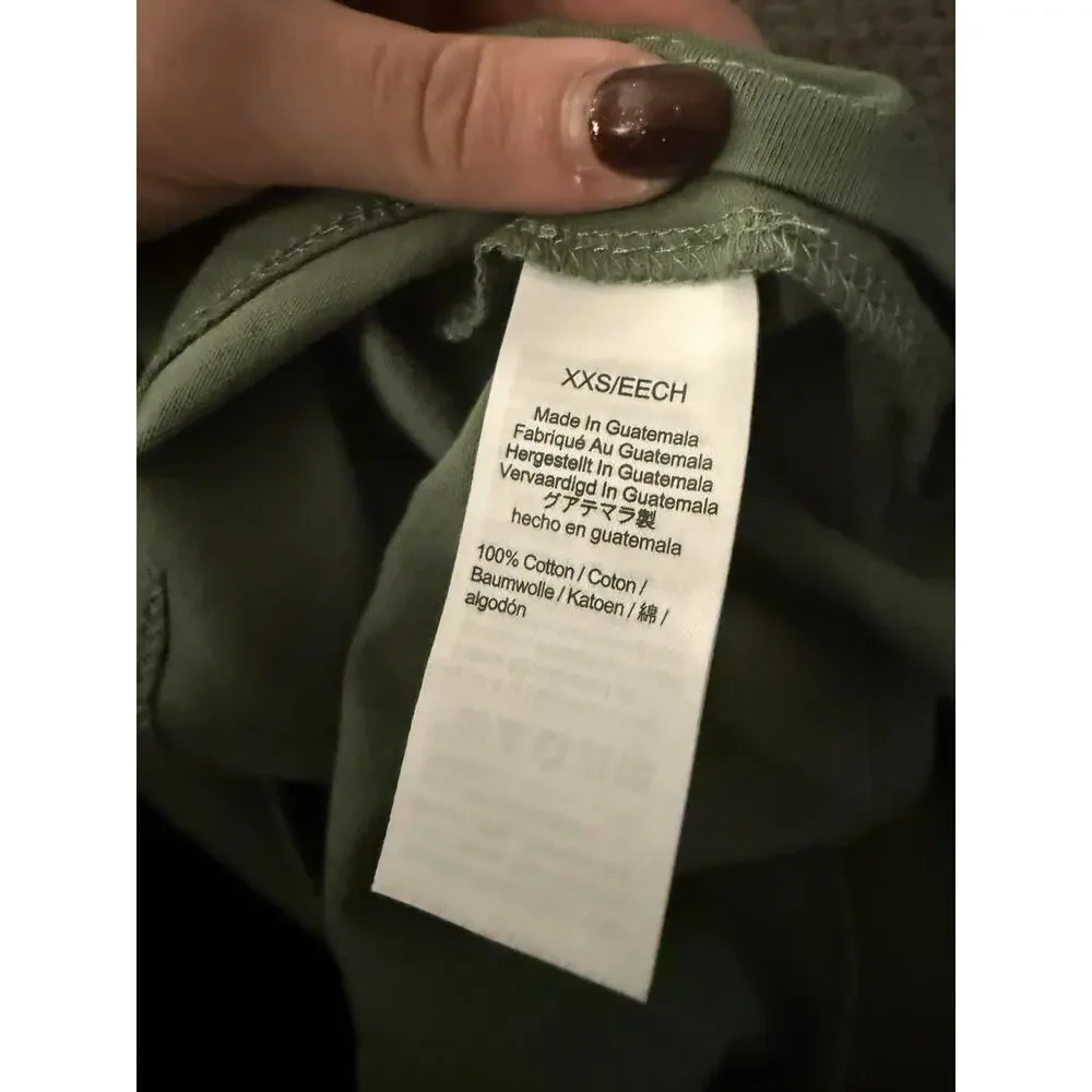 J. Crew Green T Shirt Dress Casual Everyday Comfort XXS Prep Travel Relaxed